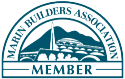 Logo of the Mayan Builders Association featuring mountains, ancient structures, and the word "MEMBER" at the bottom.